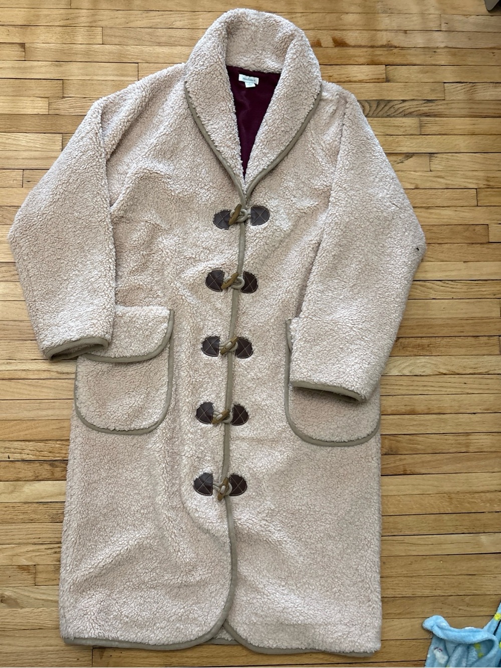 Sundance Gingerbread Cozy Teddy Women's Cream Sherpa Toggle Coat Boho